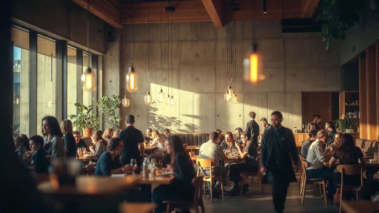 Busy restaurant interior
